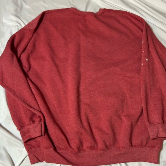 Women’s Be Merry Gildan Santa Bleach Sweatshirt 2XL Red - Picture 10 of 13